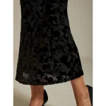 Women's Skirt Trumpet / Mermaid Elegant Vintage Maxi High Waist Skirts Stretchy Black Spring Velvet - Image 4