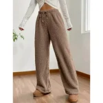 Women's Sweatpants Chinos Palazzo Pants Fashion Streetwear Basic Full Length High Waist Solid Color Plain Elastic Waistband Comfy Soft Comfortable Stretchy Outdoor Street Camel Black Khaki Spring - Image 2