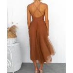 Women's Long Dress Maxi Dress Casual Dress Cocktail Dress Wedding Guest Dress Chiffon Dress Fashion Outdoor Party Holiday Regular Fit Plain Sleeveless V Neck Black Pink Brown Summer - Image 6