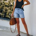 Women's Shorts Slacks Streetwear Casual Short Natural Plain Pocket Comfortable Vacation Weekend Light Sky Blue Navy Black Dark Navy Summer Regular Fit - Image 5