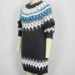 Women's Mini Dress Sweater Dress Vintage Fashion Modern Daily Holiday Going out Regular Fit Geometric Long Sleeve Crew Neck Dark Gray Fall Winter - Image 2