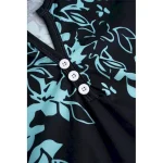 Women's Mini Dress Petite Dress T Shirt Dress Tee Dress Sundress Summer Dress Active Fashion Streetwear Outdoor Vacation Street Regular Fit Floral Leaf Sleeveless Split Neck White Pink Blue - Image 6