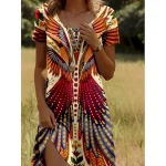 Women's Mini Dress Casual Dress Petite Dress T Shirt Dress Tee Dress Sundress Stylish Casual Vacation Casual Daily Regular Fit Graphic Short Sleeve Crew Neck Maroon Pink Blue Green Spring - Image 3