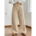 Women's Sweatpants Chinos Palazzo Pants Fashion Streetwear Basic Full Length High Waist Solid Color Plain Elastic Waistband Comfy Soft Comfortable Stretchy Outdoor Street Camel Black Khaki Spring