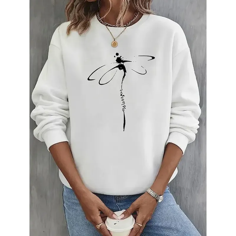 zlflsi1752488845831.webp Women's Sweatshirts Graphic Animal Casual Long Sleeve Crew Neck Regular Tops Street Dailywear Casual Print White Pink Blue Green Fall Winter - Image 1